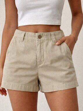 NWT GAP Clean Cut Flat Front Mid Rise Shorts 3" Inseam Cotton Tan 0